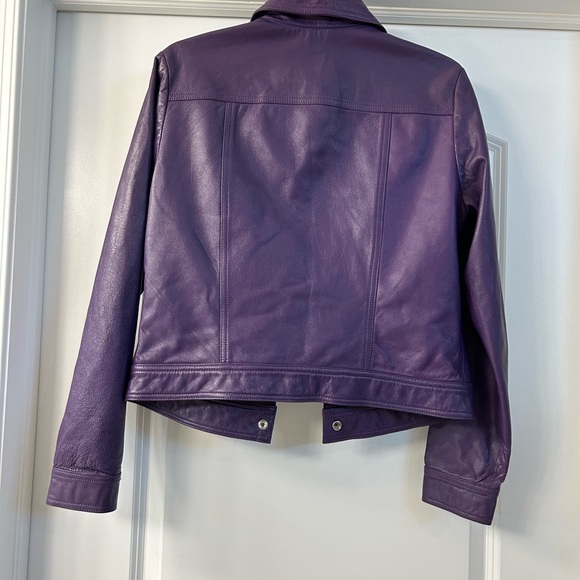 Vintage A.B. S. By Allen Schwartz purple Leather Jacket - Picture 9 of 10